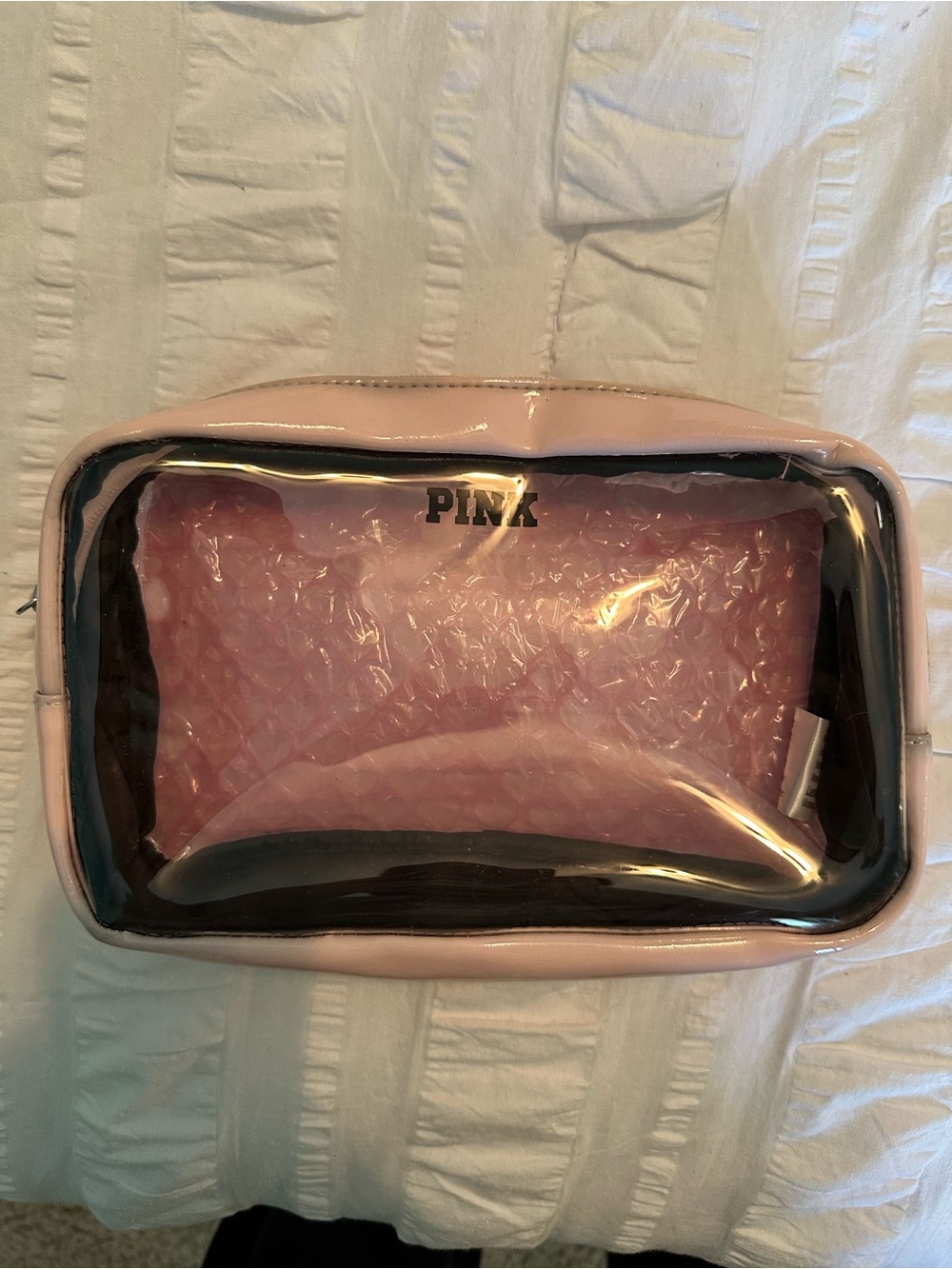 Victoria’s Secret PINK Bubble Heart Clear Beauty Cosmetic Bag